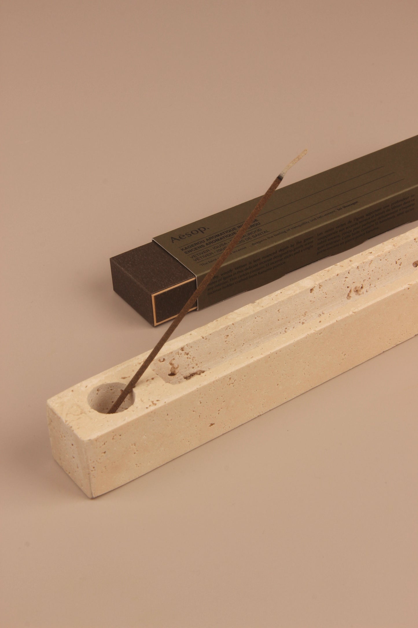 Travertine Incense Holder