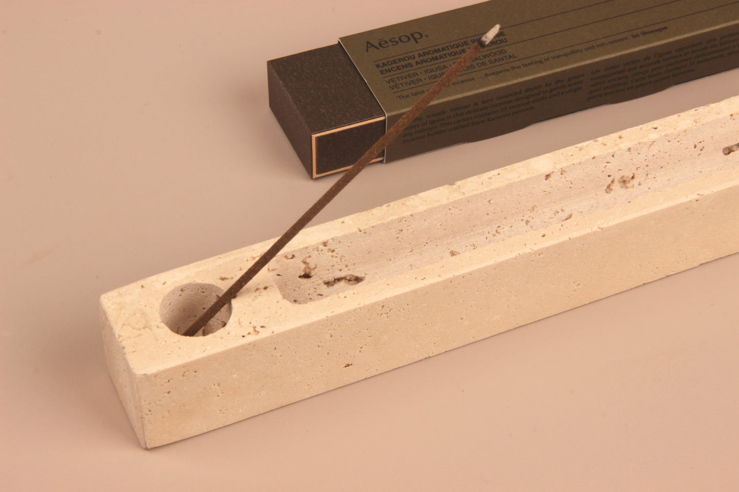 Travertine Incense Holder